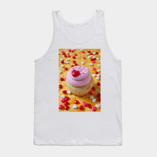 Pink cupcake with candy hearts Tank Top